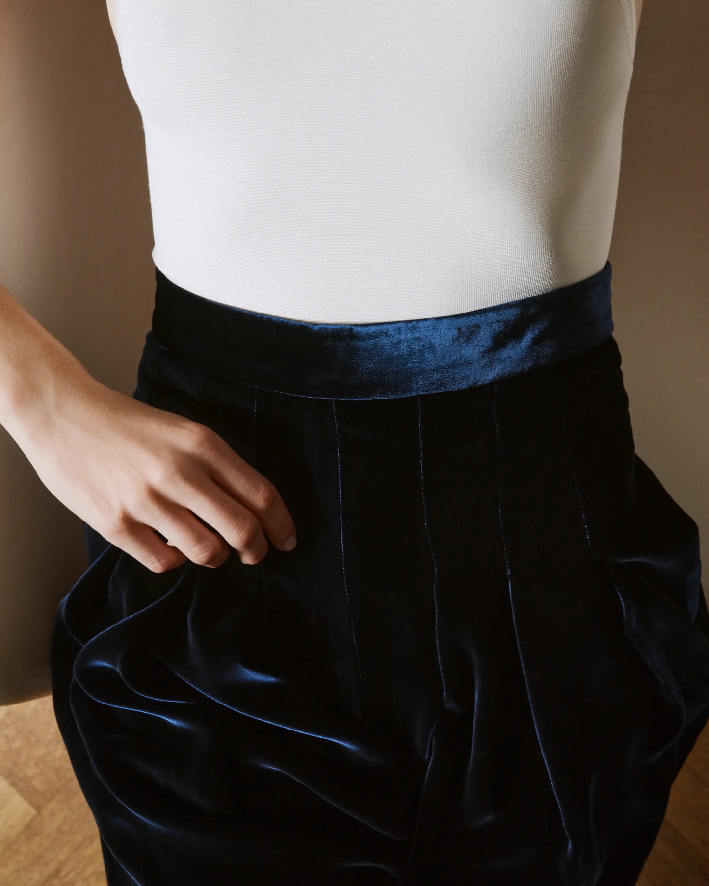 Turtleneck top in ivory