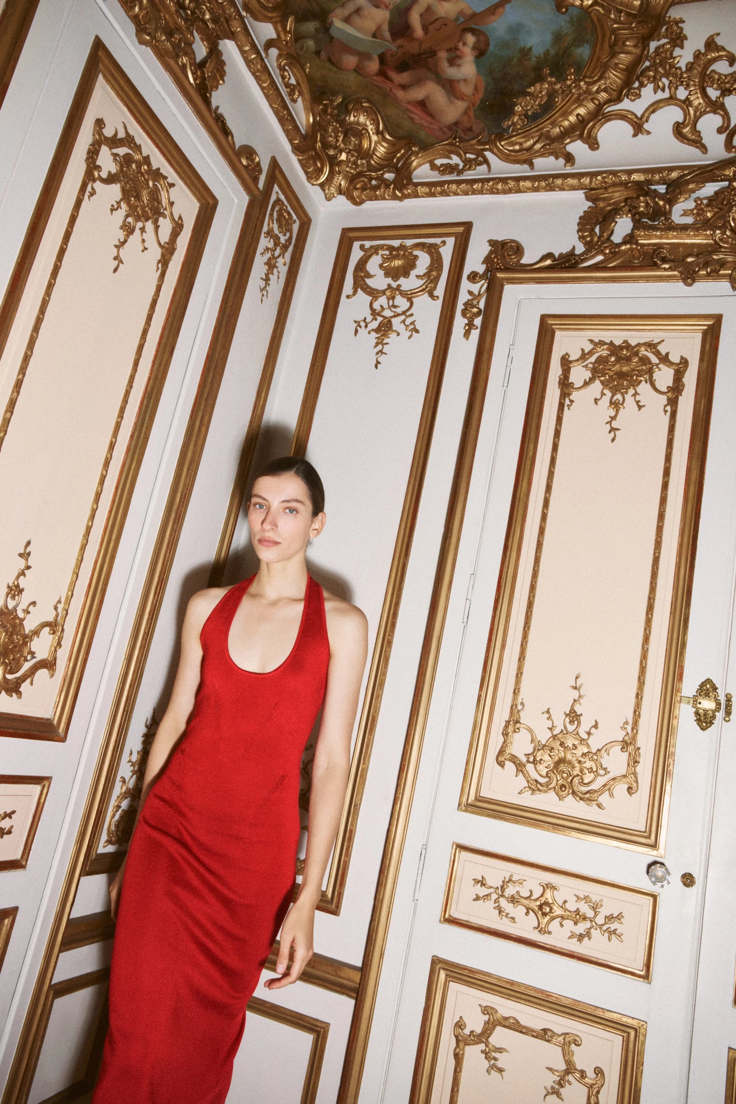 Tube dress in crimson